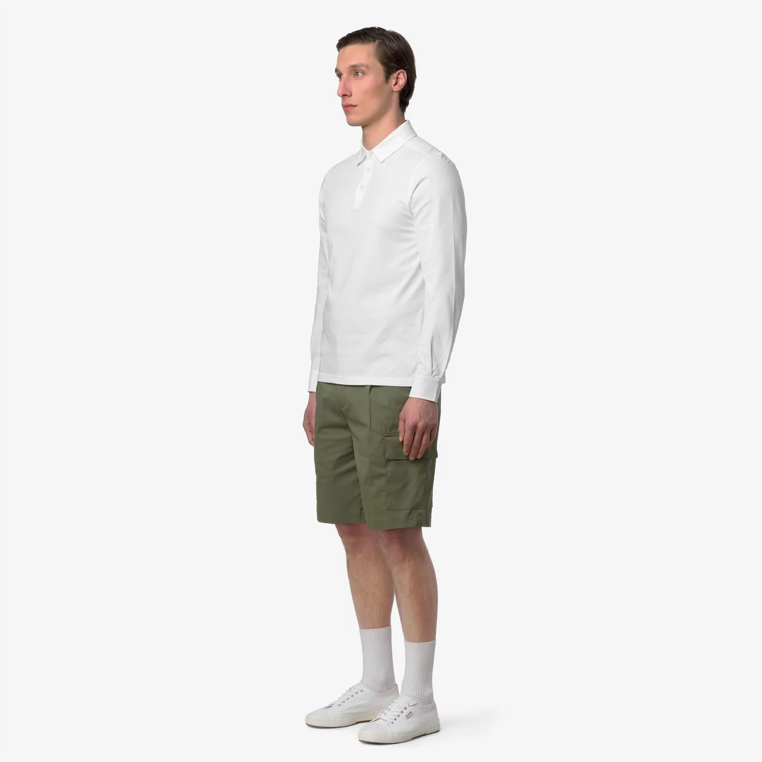 K-Way Tibor Lt Stretch Jersey Slim polo bărbat alb