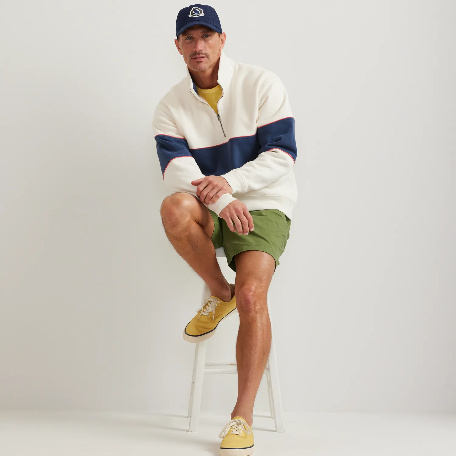 Eddie Bauer Vintage Soft 1/4-Zip pulover Ivory dungi