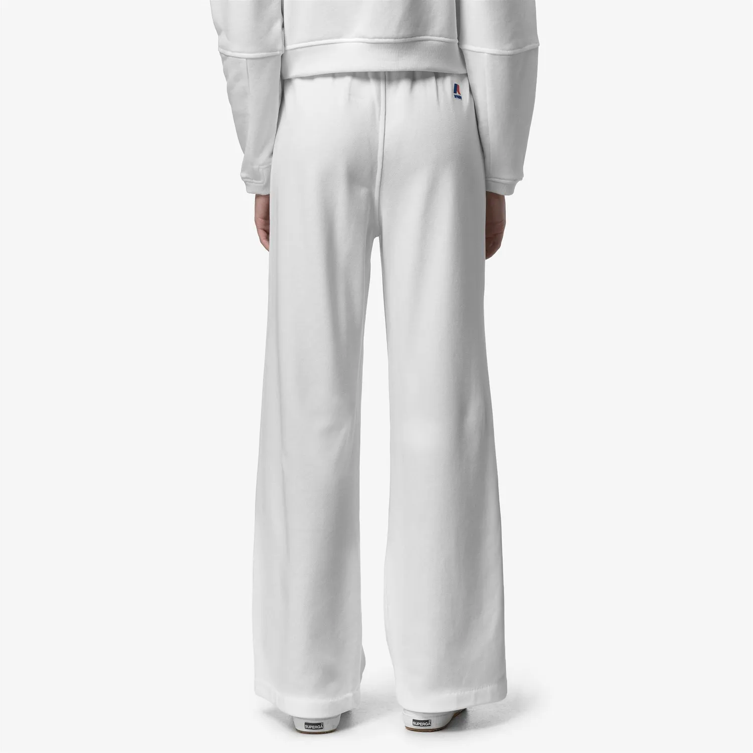 K-Way Poly Cotton Loyre pantaloni sport dama albi largi