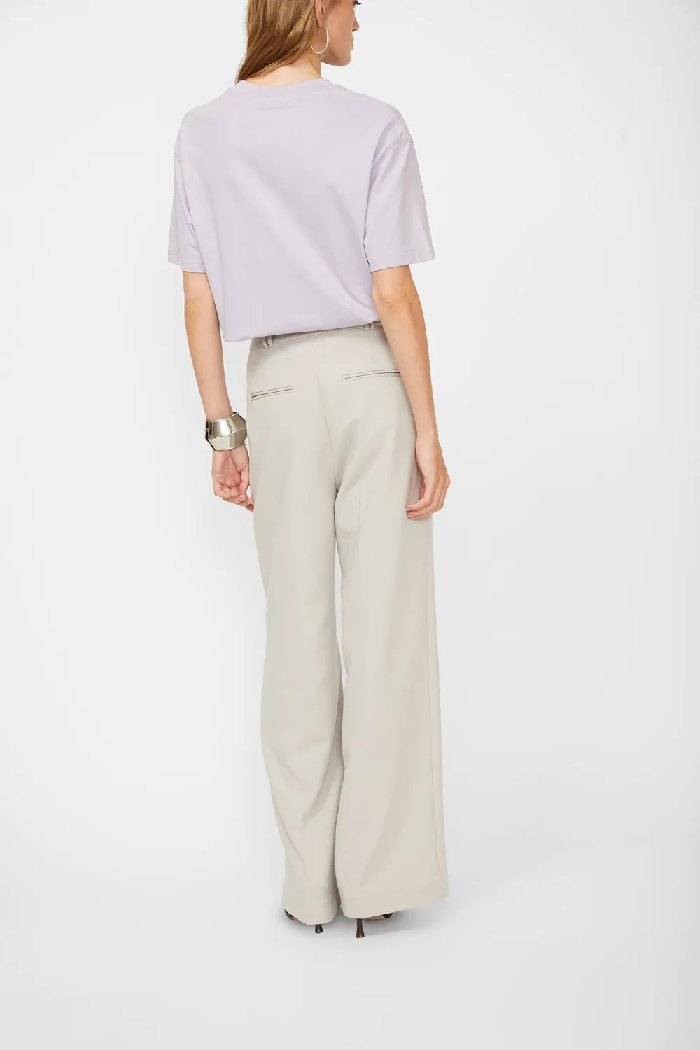 Isabelle Blanche pantaloni gri croiti elastan