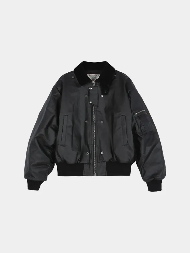 Alpha Industries Andersson Bell CWU 45/P bomber geacă neagră bumbac