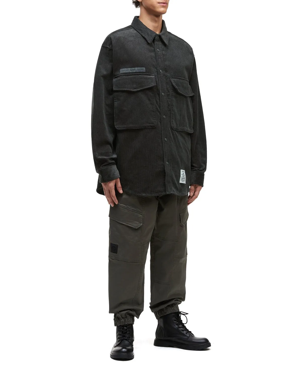 Alpha Industries UNFRM camasa corduroy Rust din bumbac