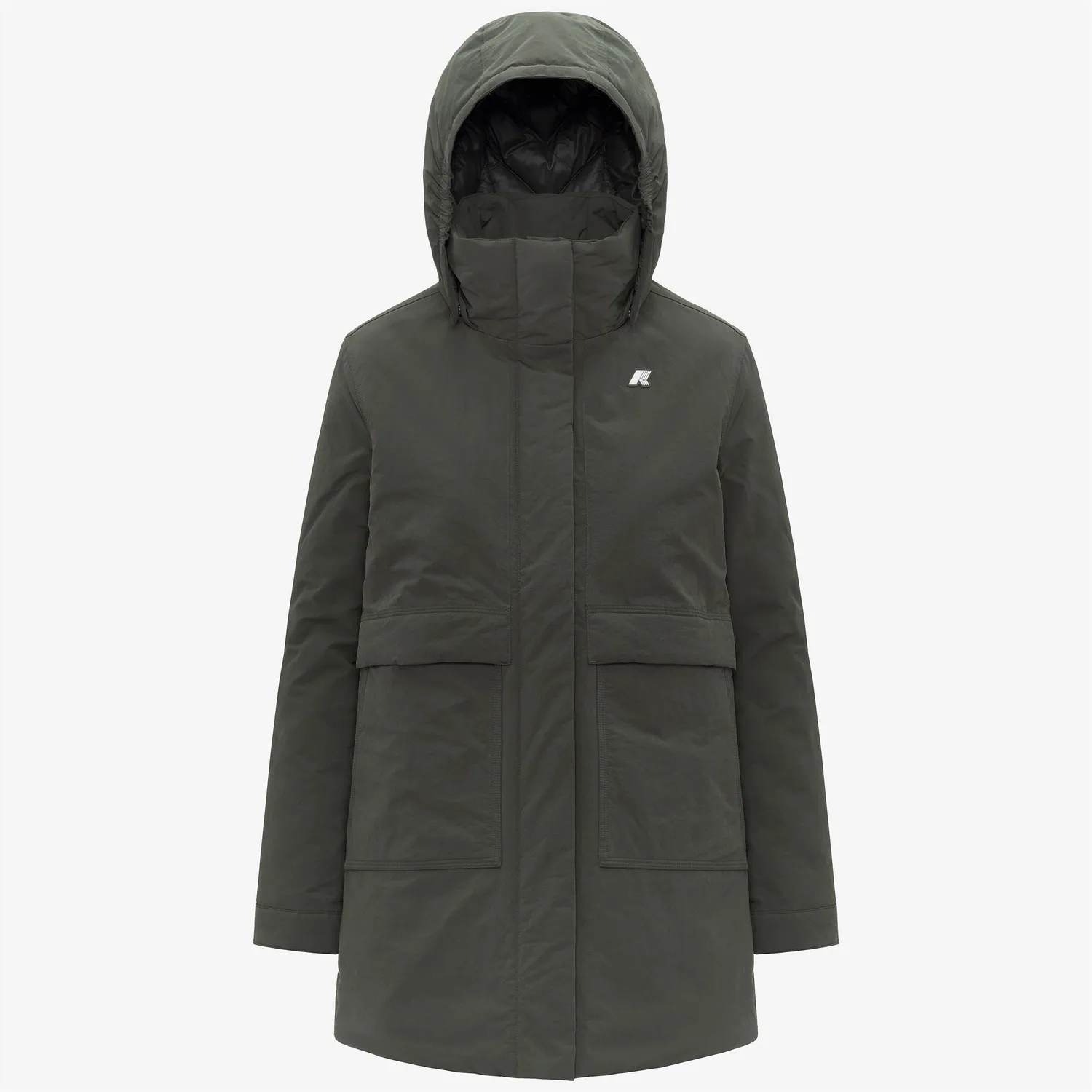 K-Way Kalima Warm Cotton Nylon palton dama verde 3/4