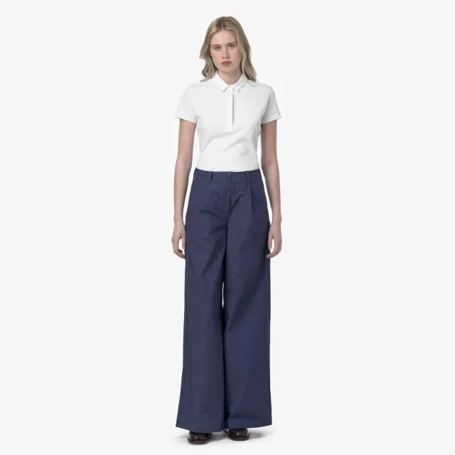 K-Way Pigalle Soft Denim pantaloni albastru cobalt