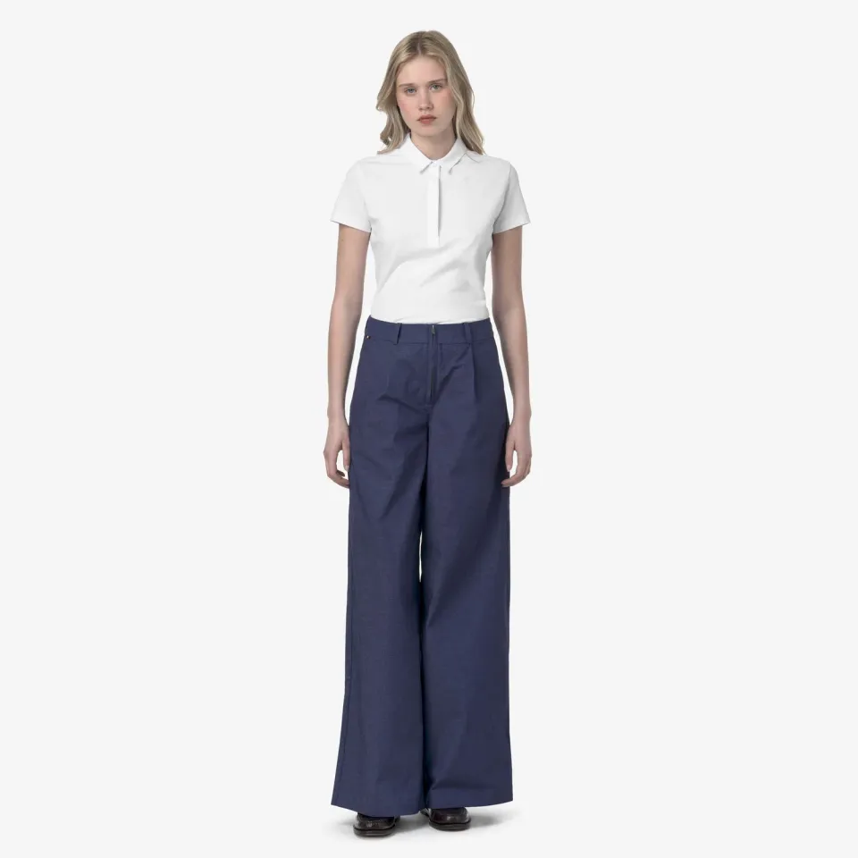 K-Way Pigalle Soft Denim pantaloni albastru cobalt