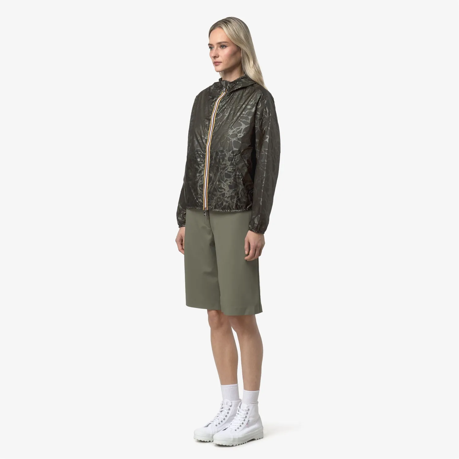 K-Way Laurette Light geaca dama scurta verde reversibila