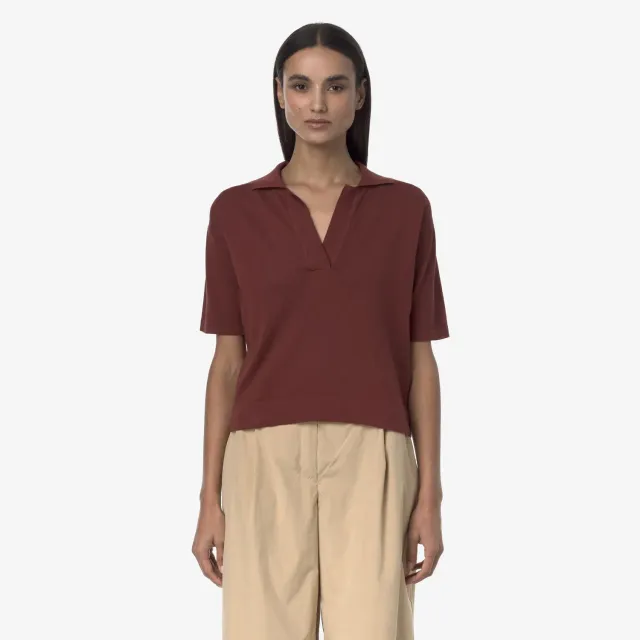 K-Way Klassic Marlhes tricou polo dama brown fiery bumbac