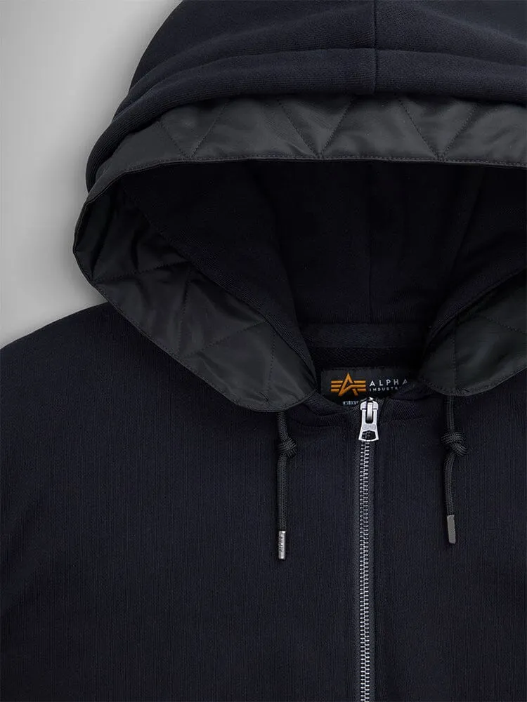 Alpha Industries MA-1 Zip Up hanorac negru bumbac cu gluga