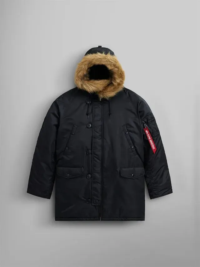 Alpha Industries N-3B Heritage parka neagra calduroasa