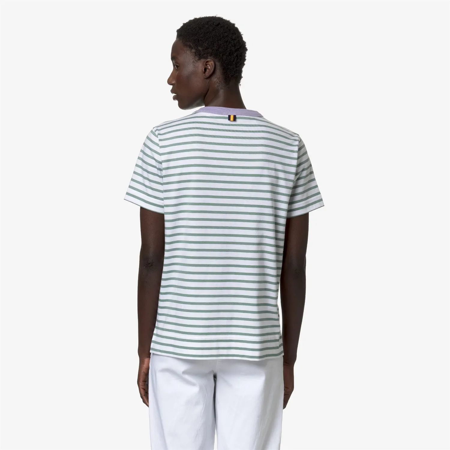 K-Way Emeli Stripes tricou dama alb dungi