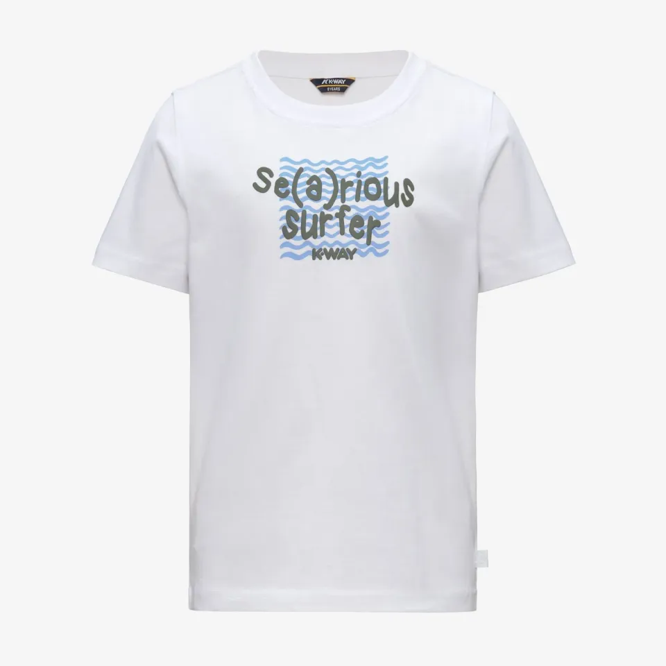 K-Way Odom Searious Surfer Jersey tricou alb copii bumbac