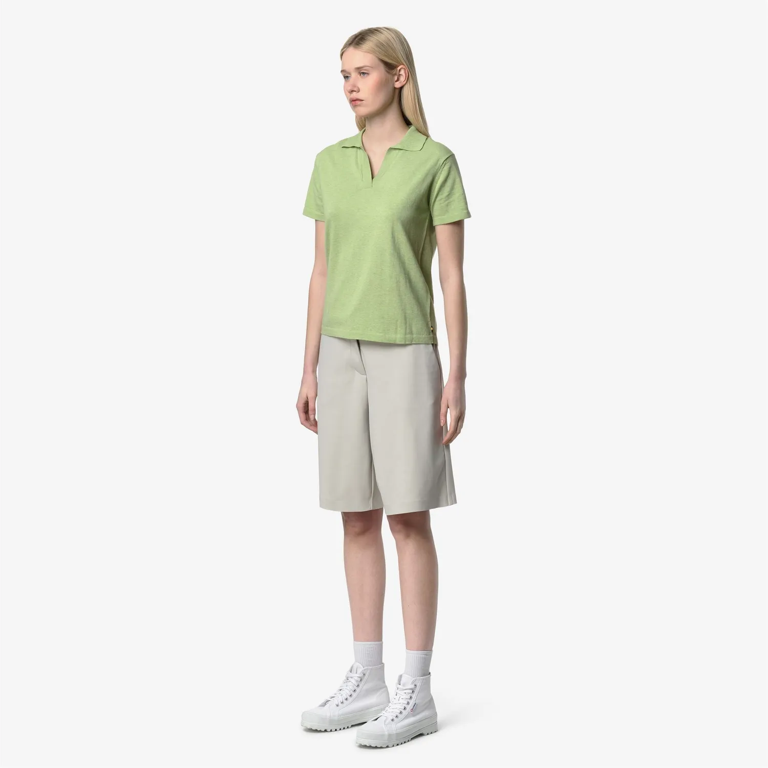 K-Way Mazardy polo tricotat damă verde frunză