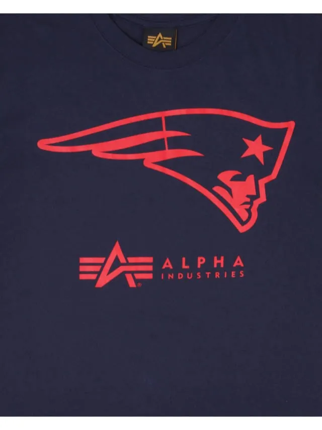 Alpha Industries New England Patriots tricou albastru bumbac