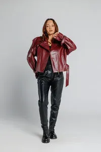 Mareus Geacă piele 707 Burgundy Gold oversized