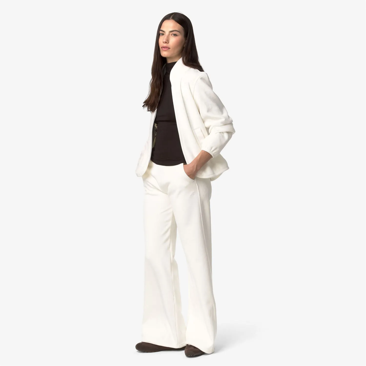 K-Way Tuda Velour Polar hanorac alb fleece calduros