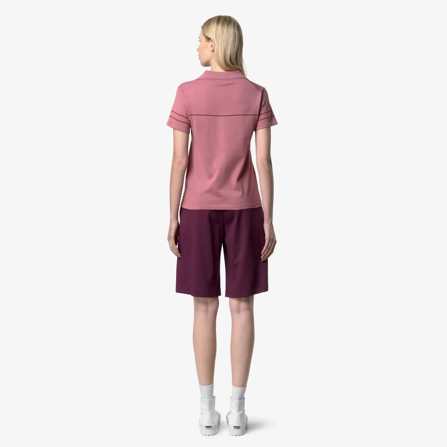 K-Way Mazardy Stripes polo tricotat dama Violet dungi