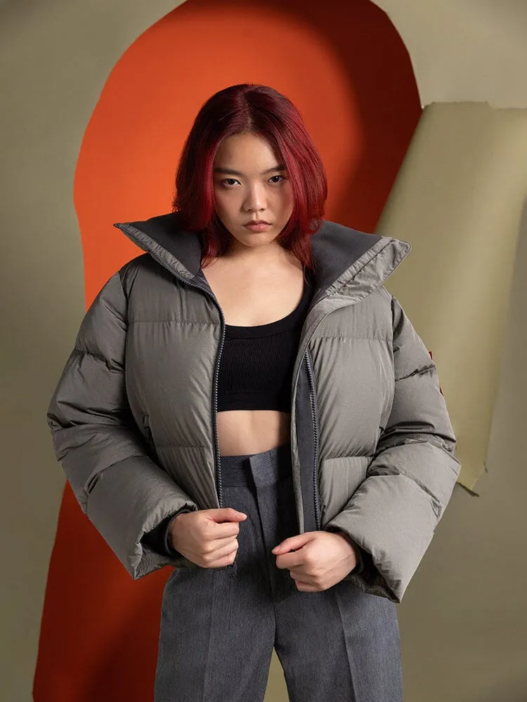 Alpha Industries Sierra parka scurta gri puf dama calduros