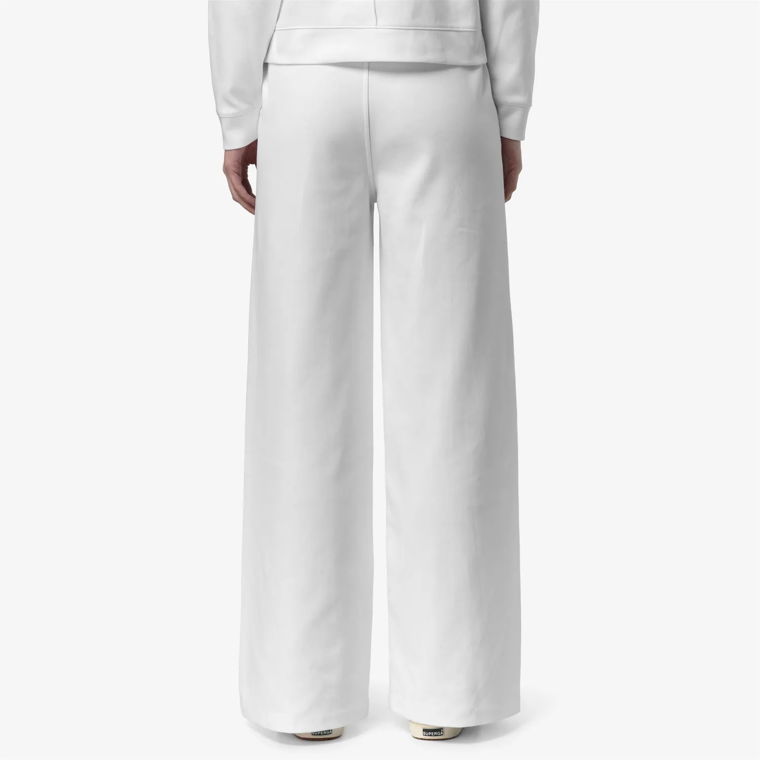 K-Way Loyre Interlock pantaloni dama albi evazati
