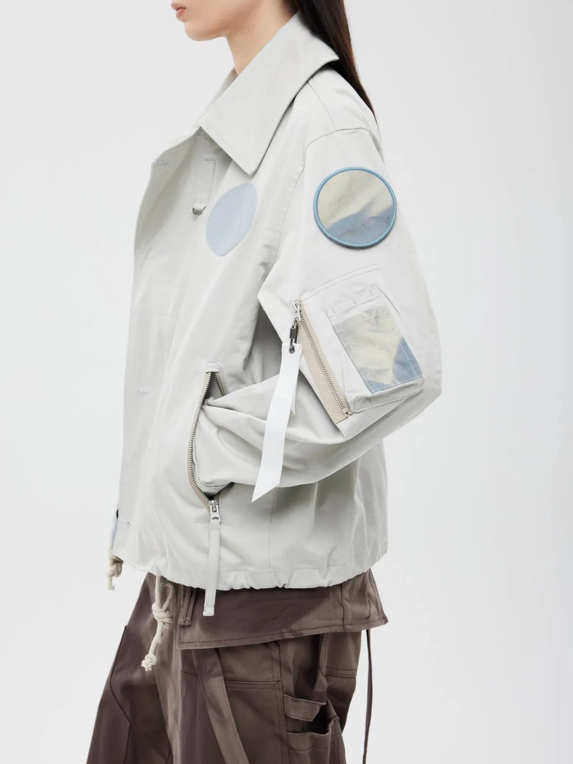 Alpha Industries JiyongKim Wide Collar palton gri deschis