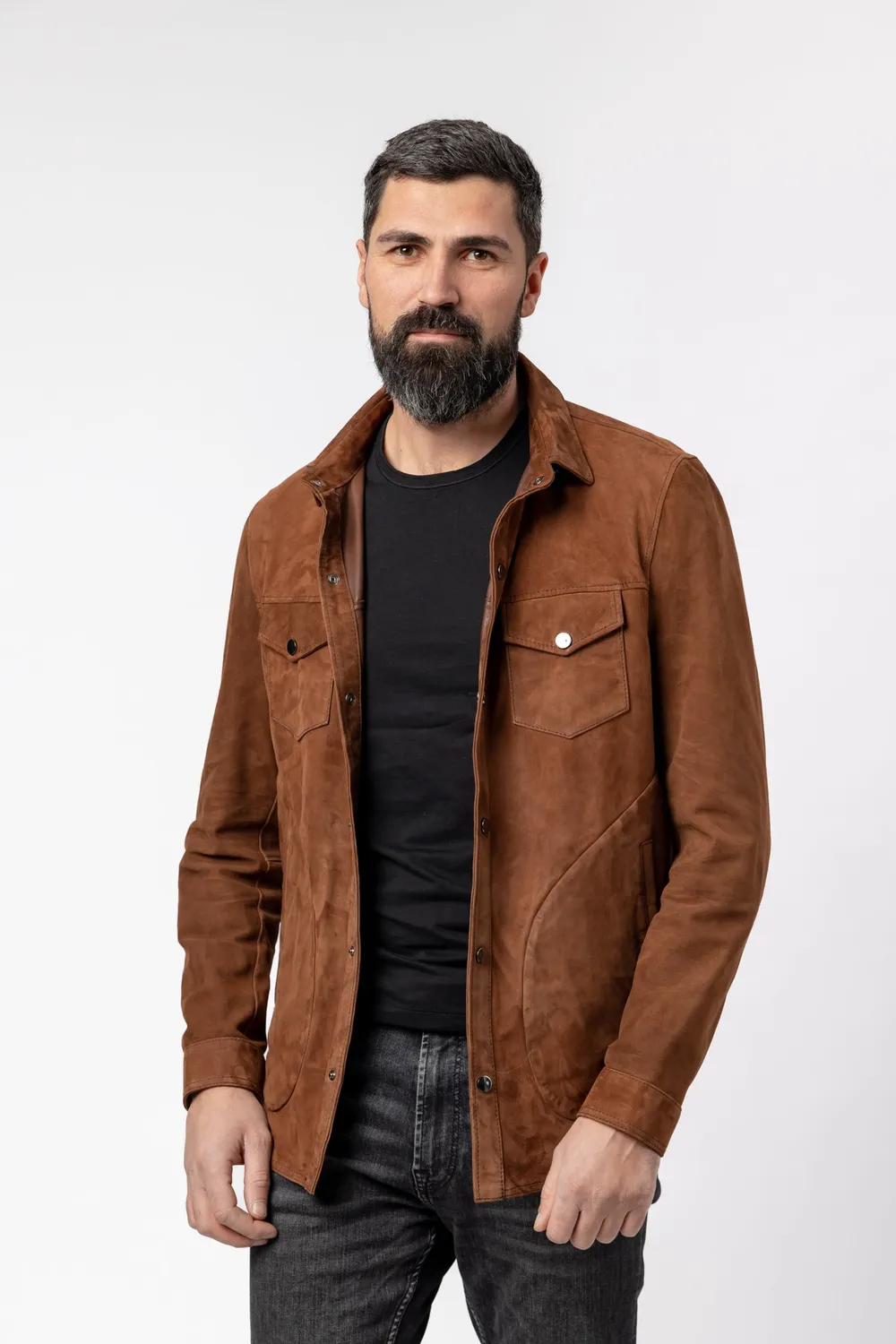 Mareus 107 geacă piele bărbați Chocolate