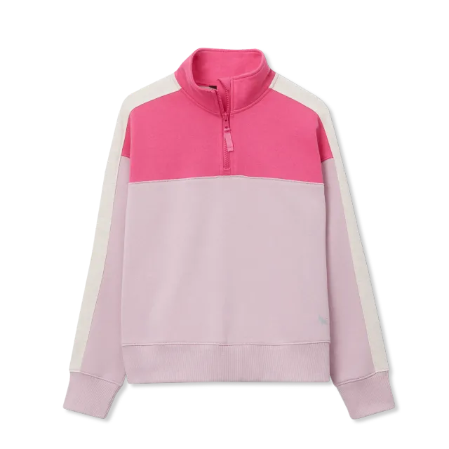 Eddie Bauer Camp Fleece 1/4 Zip bluza fete roz calduroasa