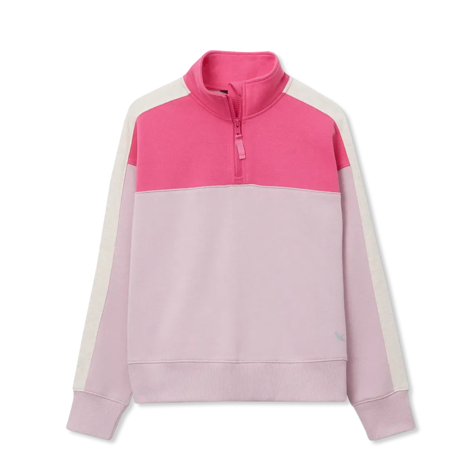 Eddie Bauer Camp Fleece 1/4 Zip bluza fete roz calduroasa