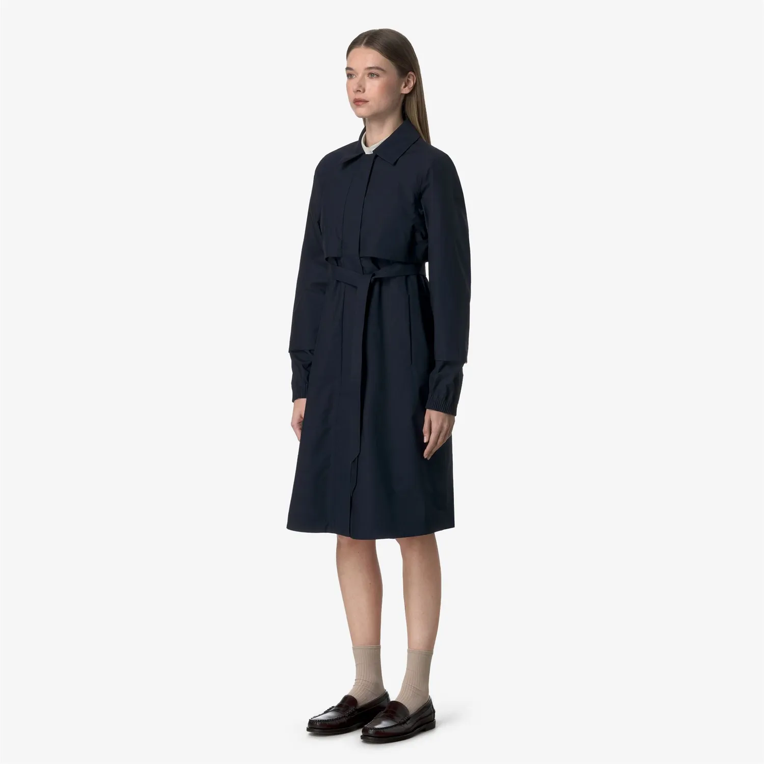 K-Way Jesy 3L Poplin palton dama Blue Depth-Beige lung