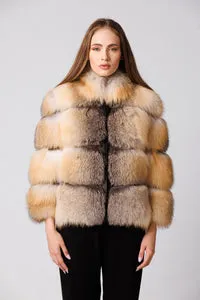 Mareus 244 haină blană vulpe canadiană Brown Frost