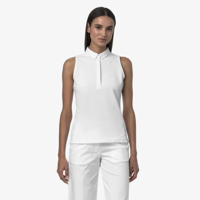 K-Way Adour Pique Slim polo dama alb bumbac stretch