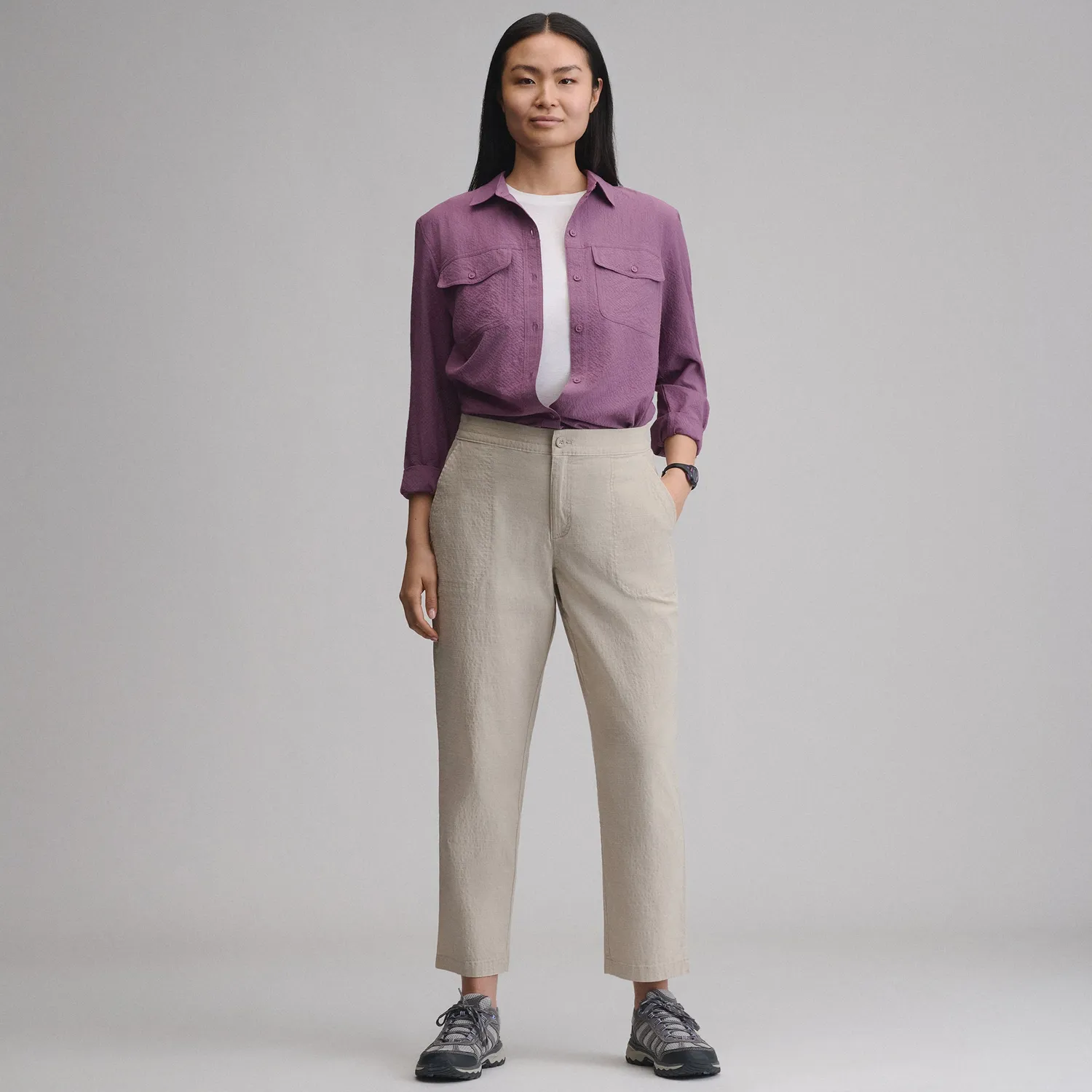 Eddie Bauer Ripstop pantaloni Wine elastici