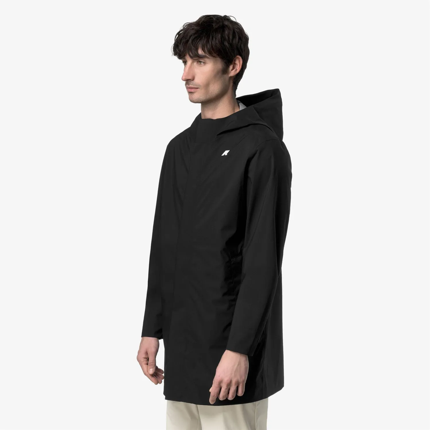 K-Way Tommy Stretch 2L palton barbati negru 3/4 impermeabil
