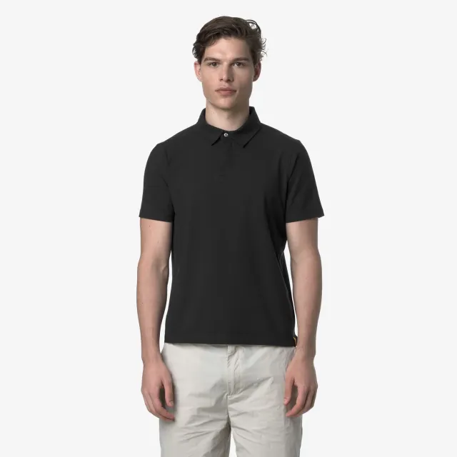 K-Way Vincelle Ice Cotton polo negru elastic