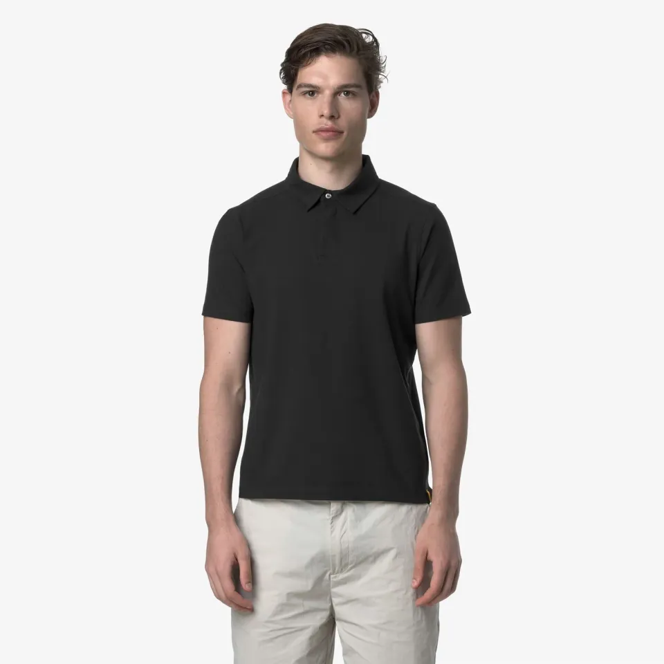 K-Way Vincelle Ice Cotton polo negru elastic