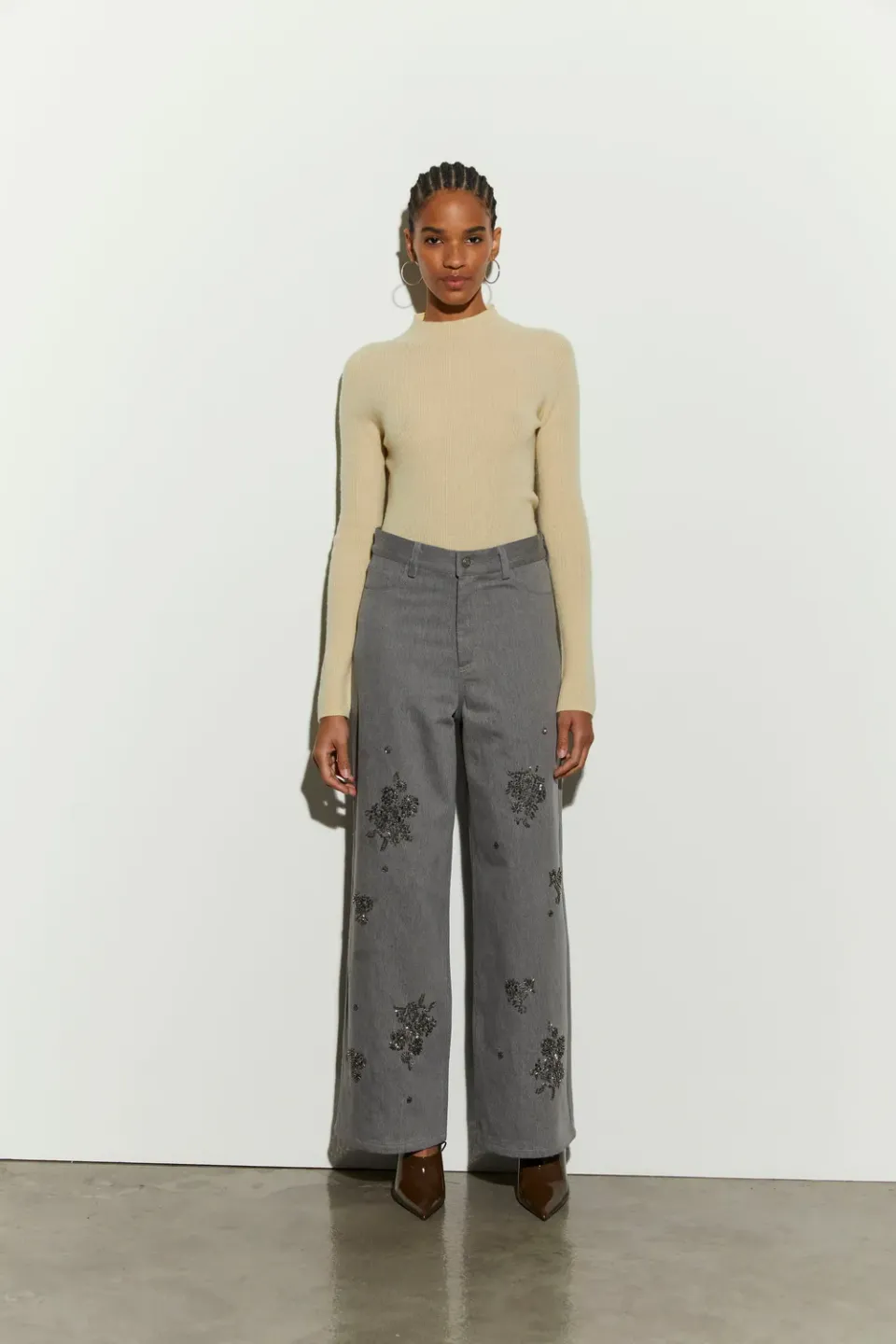 Isabelle Blanche Basic pulover lana banana crepe M