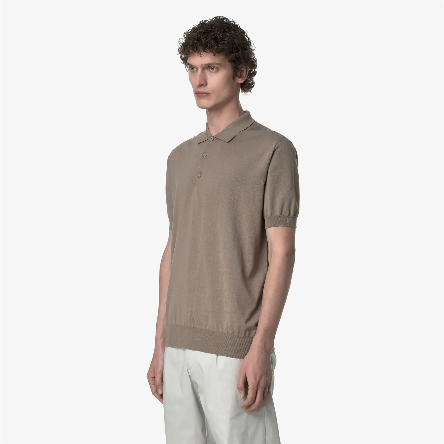 K-Way Pleyne polo barbati bej bumbac egiptean
