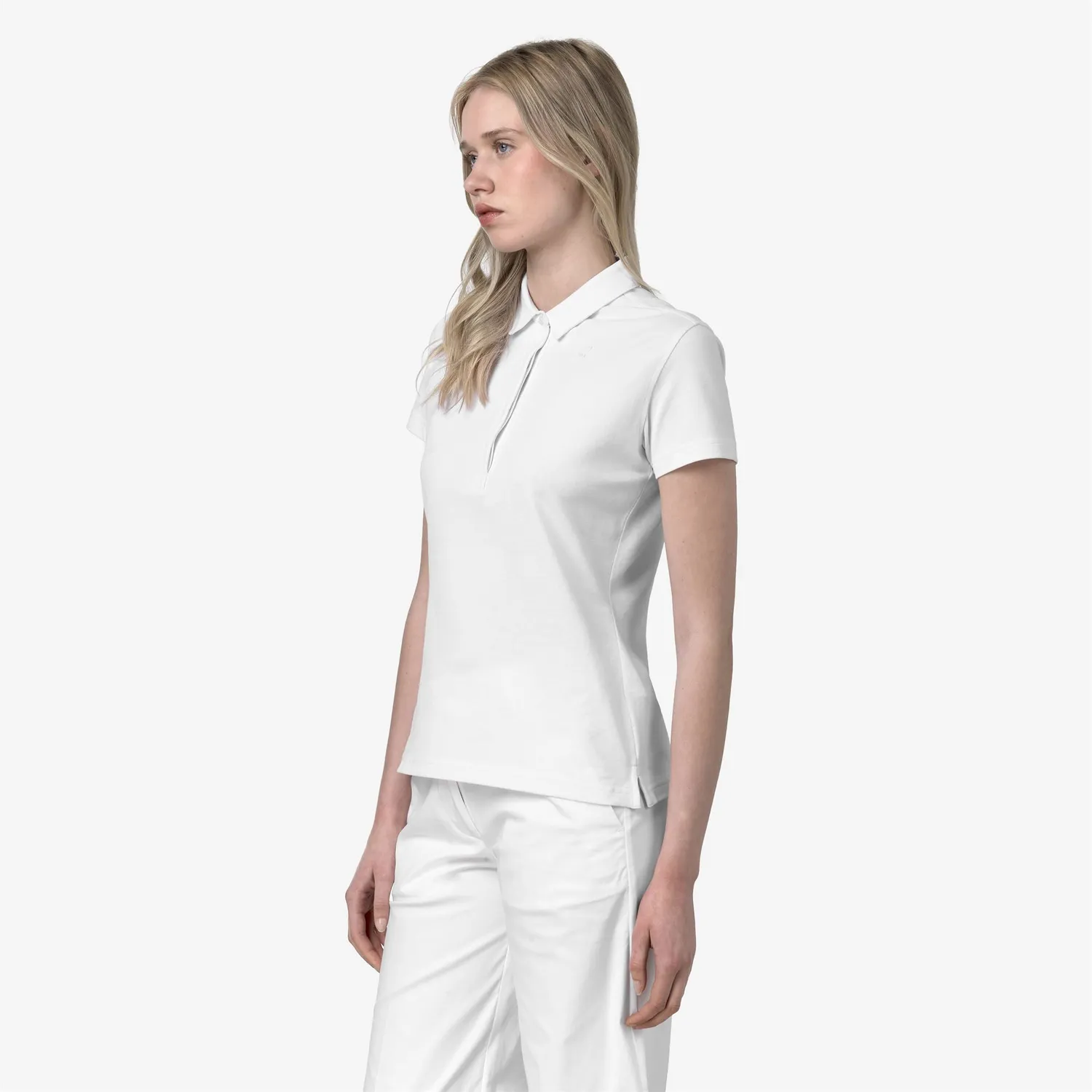 K-Way Amedea Pique Slim polo damă alb bumbac