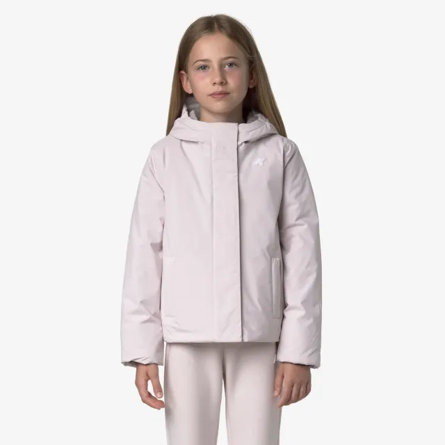 K-Way Lily Soft Touch Marmotta geaca fete roz-gri calduroasa