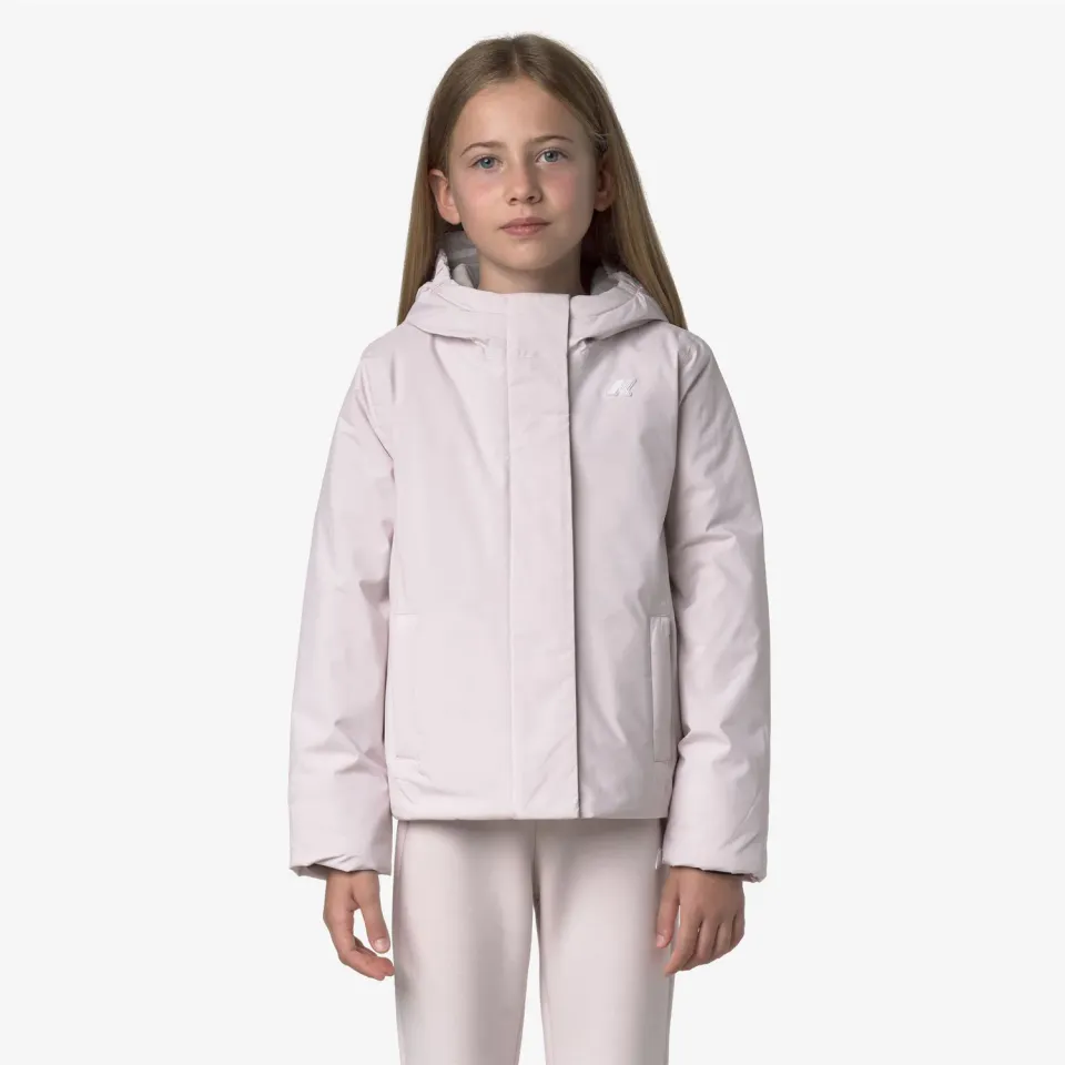K-Way Lily Soft Touch Marmotta geaca fete roz-gri calduroasa