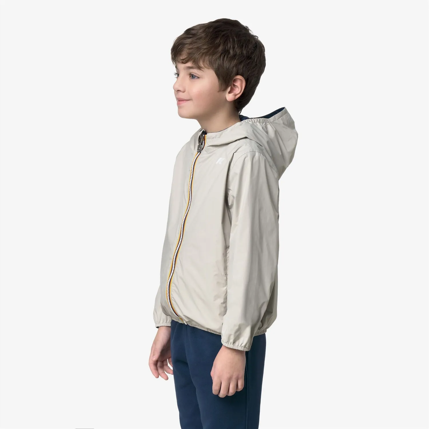 K-Way Jake Plus.2 Double geaca scurta baieti bej reversibila