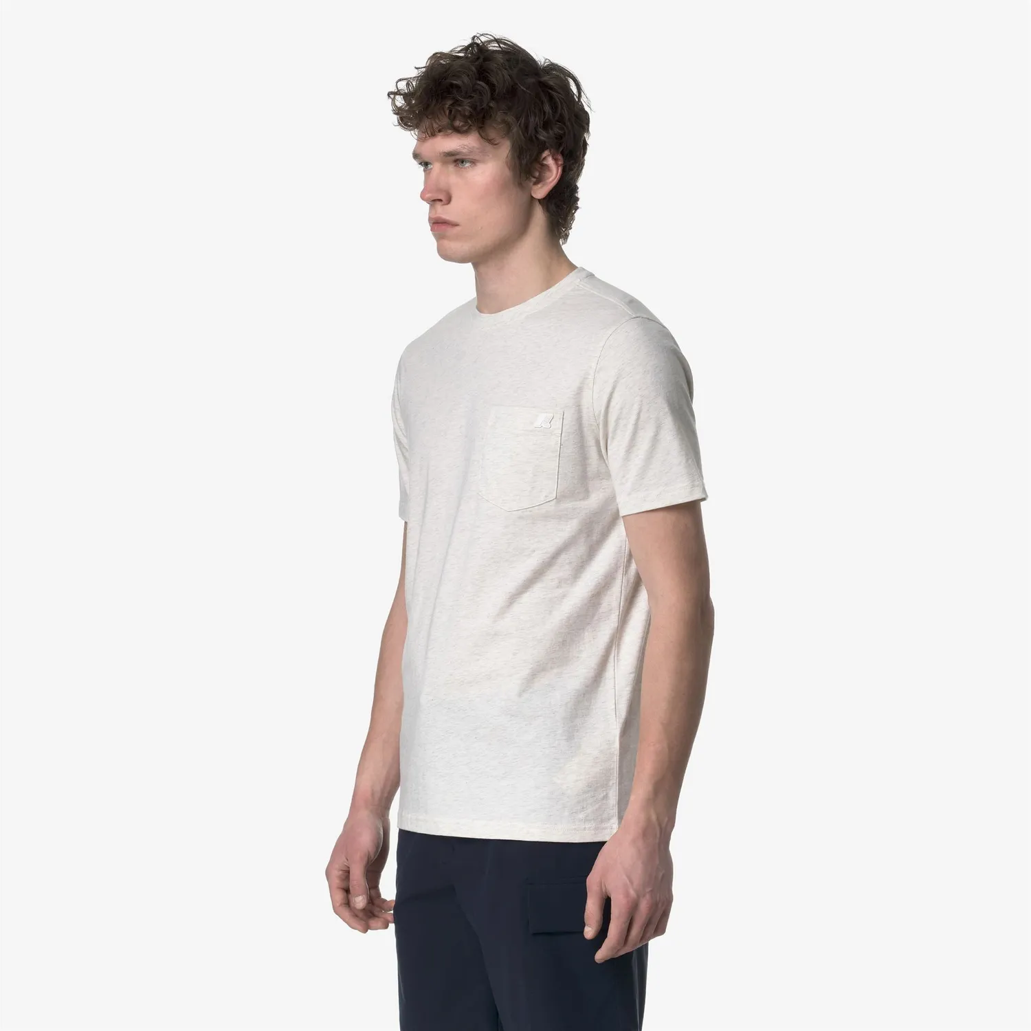 K-Way Sigur Jersey Slim tricou alb bleached mel slim