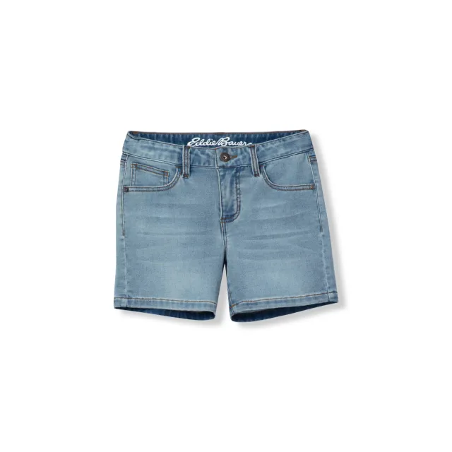 Eddie Bauer Flex Knit Denim Shorts pantaloni scurti Light Wash elastic