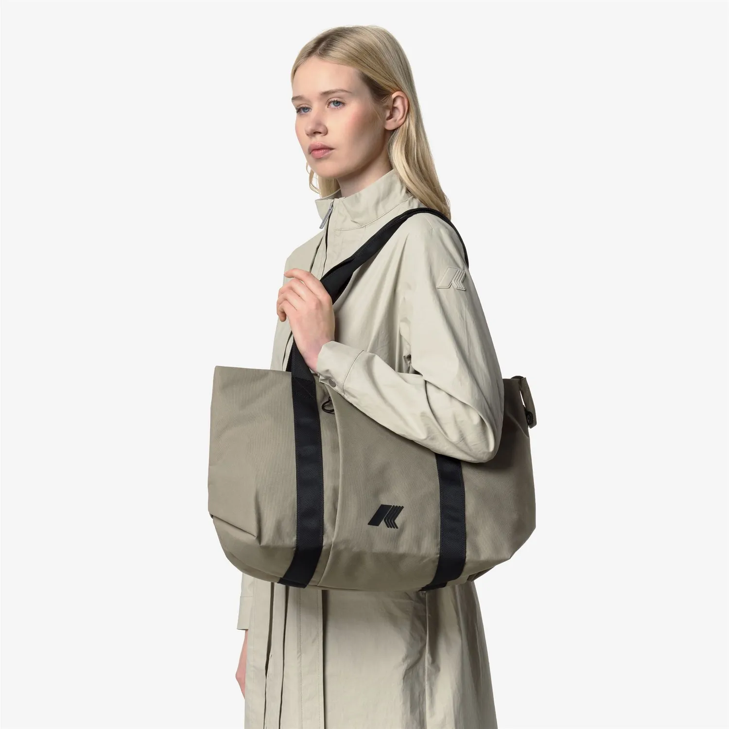 K-Way Clarabelle geanta tote gri nailon 46 cm
