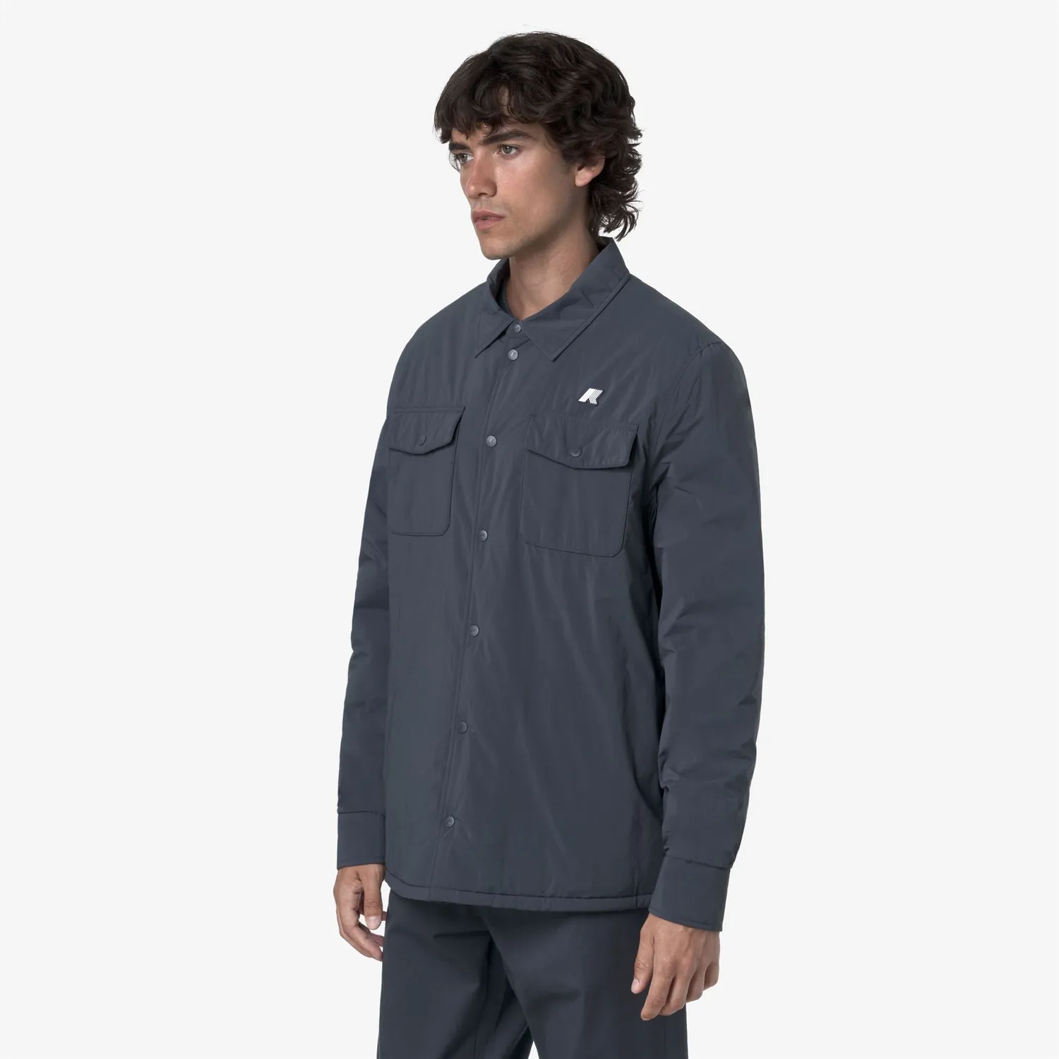 K-Way Umbert Plain Warm palton barbati albastru calduros