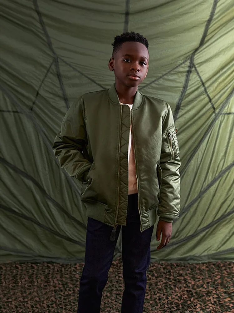 Alpha Industries Youth MA-1 geacă bomber Sage Green reversibilă