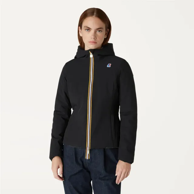 K-Way Lily Warm Double geaca scurta neagra reversibila