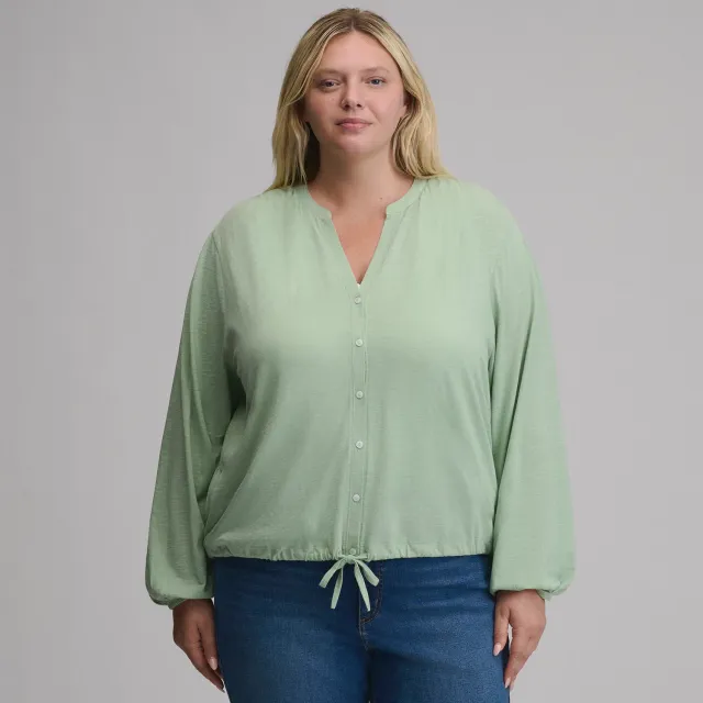 Eddie Bauer Long-Sleeve Button Front bluză damă mov călduroasă
