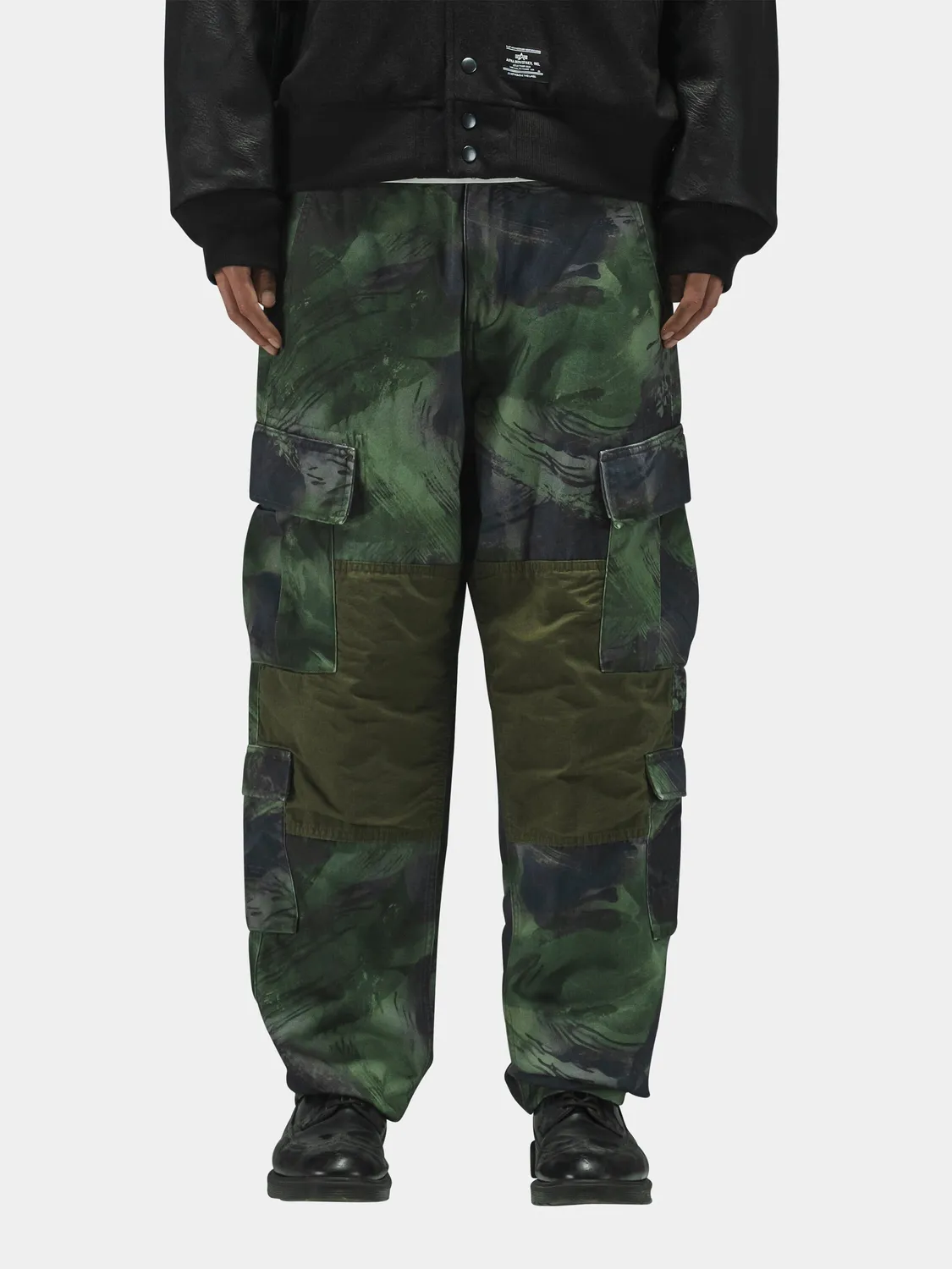 Alpha Industries ACU pantaloni cargo olive camo bumbac