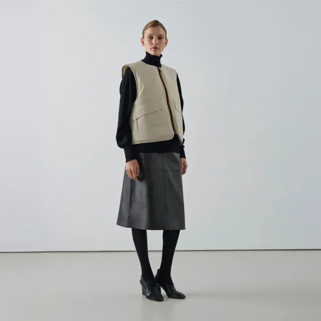 K-Way Wes Padded Soeur vesta dama gri-bej usoara