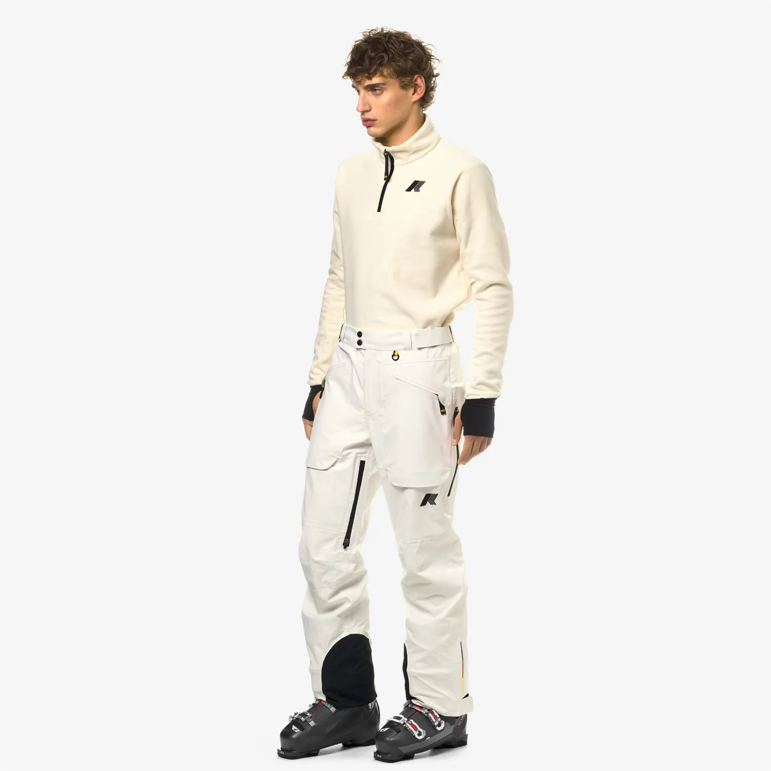 K-Way Aussois Micro Twill pantaloni schi barbati albi impermeabili