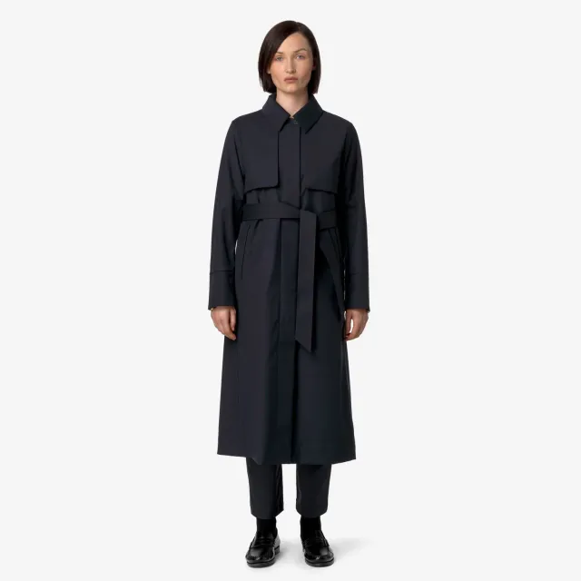 K-Way Jesel Tech Wool Blend palton dama albastru fleece impermeabil